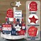 15-Piece 4th of July Tiered Tray Decor – Patriotic Red, White & Blue Wood Signs for Independence Day, Memorial Day & 250th Anniversary USA Party Farmhouse Home Decorations